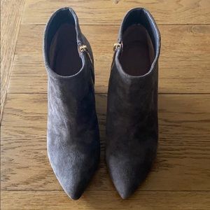 Joie gray suede Jalena wedge bootie